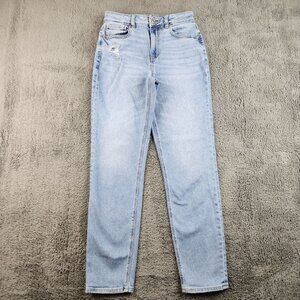 AE Stretch Mom Jean Women's Size 2 Long High-Waisted Straight Tapered Ankle Pant